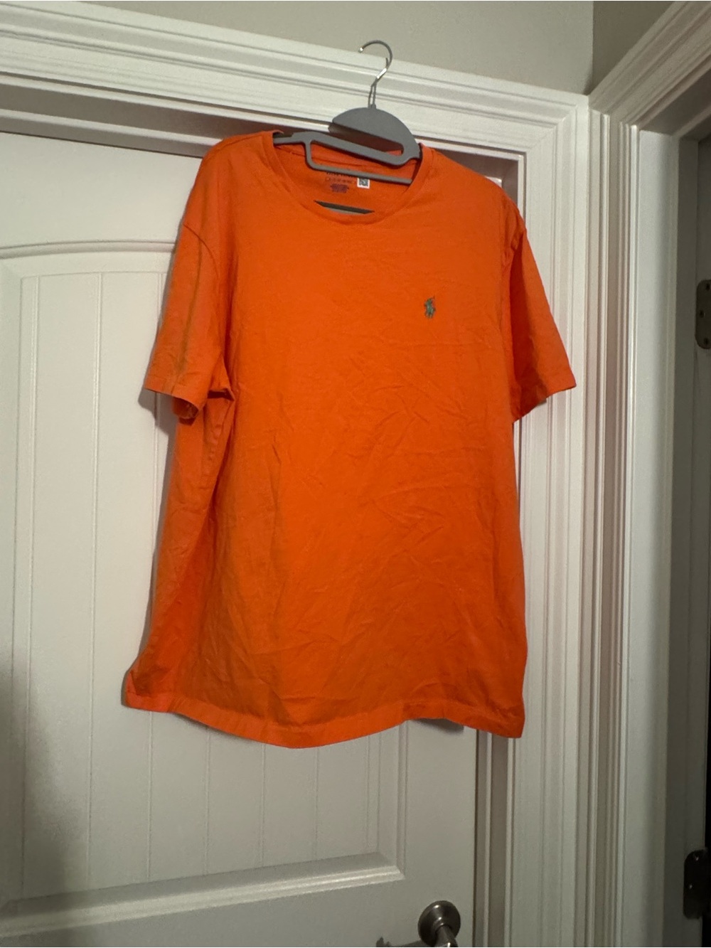 Polo by Ralph Lauren Men's Bright Orange Crew Tee with Polo Pony